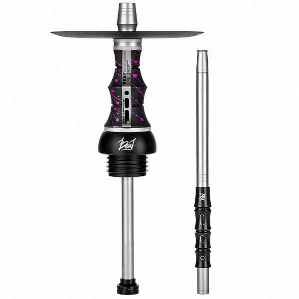 Кальян Alpha Hookah Beat Splash Grumpy прозрачная колба (Черный,Розовый, 40 см) в Якутске