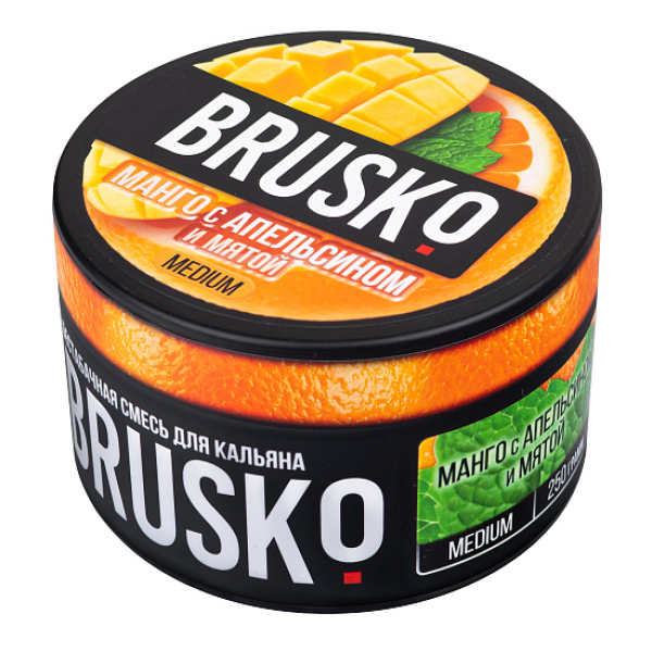 Смесь BRUSKO МАНГО С АПЕЛЬСИНОМ И МЯТОЙ (MEDIUM) 250 гр в Якутске
