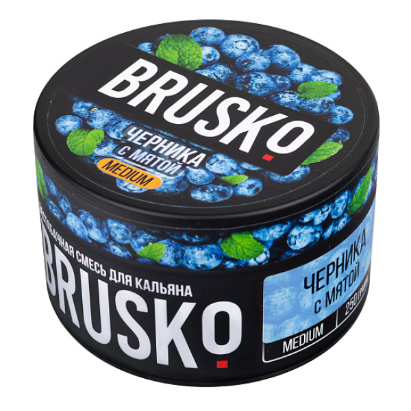 Смесь BRUSKO ЧЕРНИКА С МЯТОЙ (MEDIUM) 250 гр в Якутске