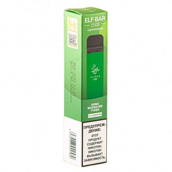 ELFBAR KIWI PASSION FRUIT GUAVA, 1500 тяг в Якутске