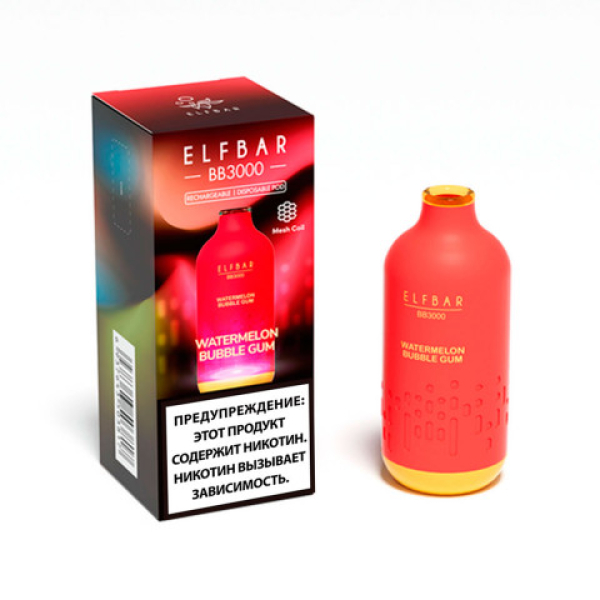 Elfbar BB3000 Арбузная жвачка, 3000 тяг в Якутске