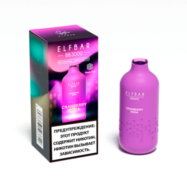 Elfbar BB3000 Клюквенная сода, 3000 тяг в Якутске