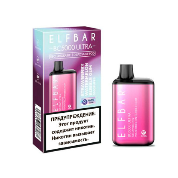 Elfbar BC5000 (Клубничная арбузная жвачка), 5000 тяг в Якутске