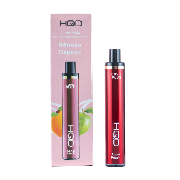 Одноразовая электронная сигарета HQD Cuvie Plus Apple Peach (Яблоко Персик) 1200 затяжек в Якутске