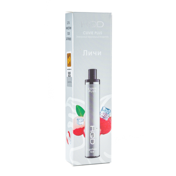 Одноразовая электронная сигарета HQD Cuvie Plus Lychee Ice (Личи Лёд) 1200 затяжек в Якутске