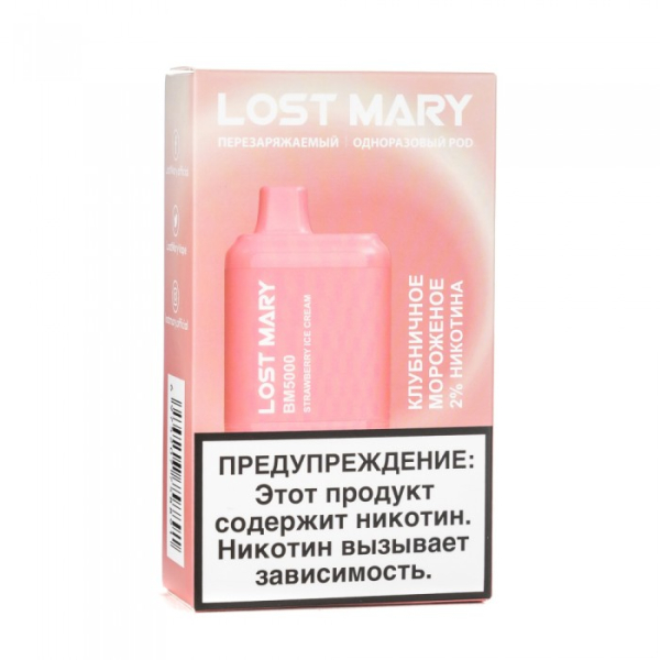 Lost Mary Strawberry Ice Cream Клубничное мороженное, 5000 тяг в Якутске