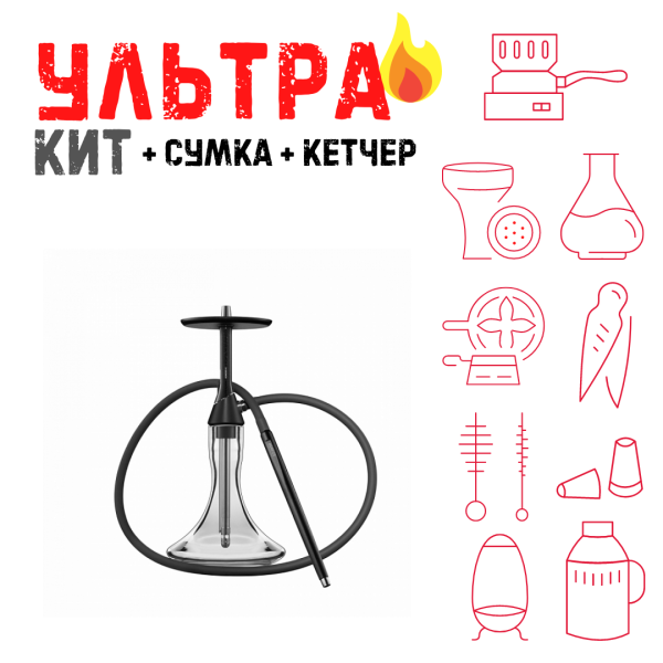 Набор с кальяном  Koress K2 Black Gloss ВСЕ ВКЛЮЧЕНО в Якутске