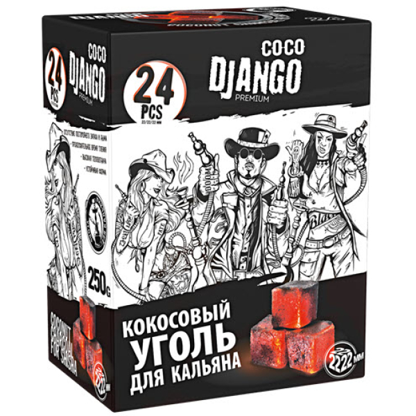 Уголь Coco Django для кальяна 24 шт в Якутске