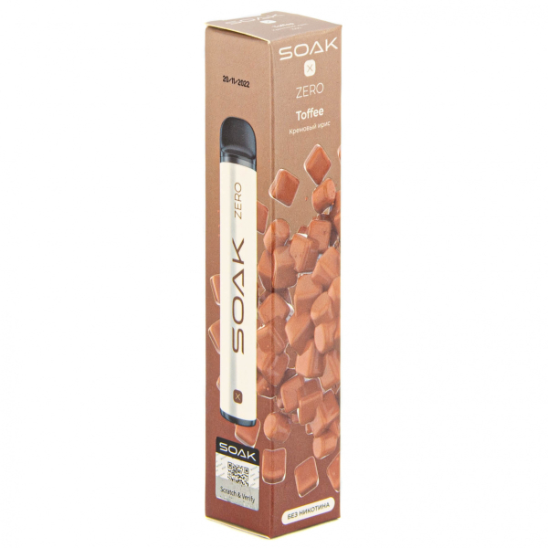 SOAK X ZERO Toffee 1500 затяжек (без никотина) в Якутске