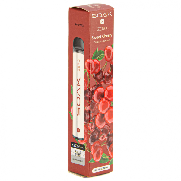 SOAK X ZERO Sweet cherry 1500 затяжек (без никотина) в Якутске