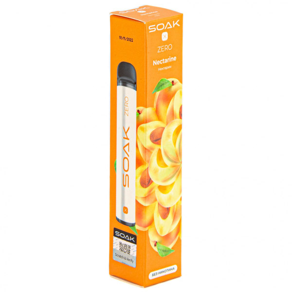 SOAK X ZERO Nectarine 1500 затяжек (без никотина) в Якутске