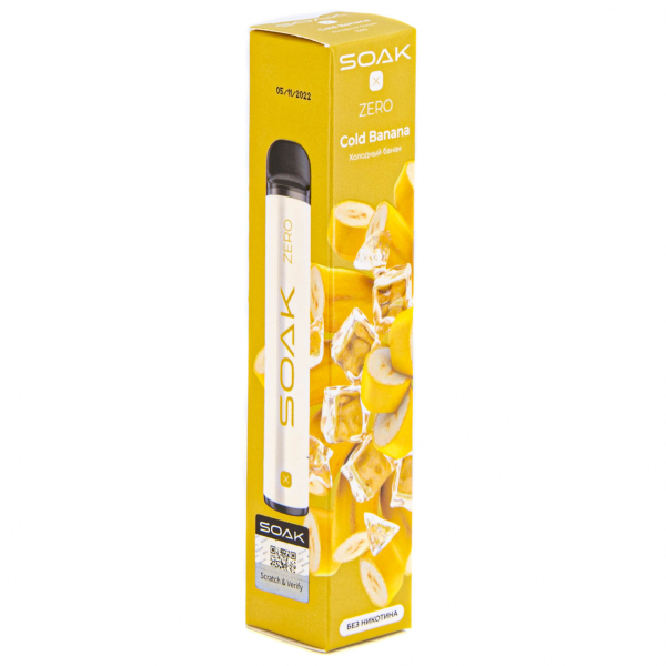 SOAK X ZERO Cold banana 1500 затяжек (без никотина) в Якутске