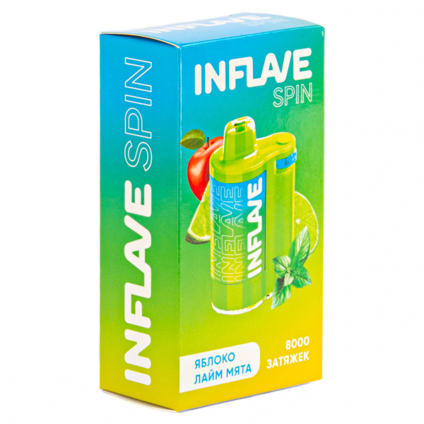INFLAVE SPIN Яблоко лайм мята (8000 затяжек) в Якутске
