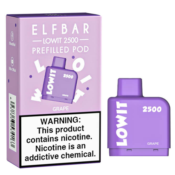 Картридж Elf Bar Lowit 2500 20 мг, 6 мл (Grape) в Якутске