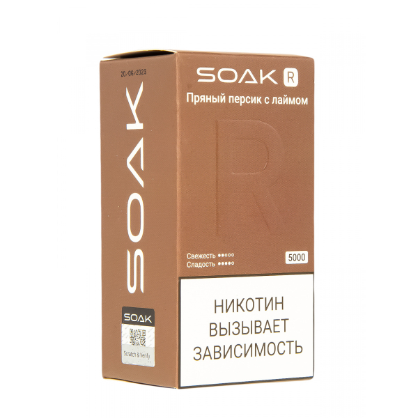 Soak R Пряный Персик С Лаймом 5000 Затяжек в Якутске
