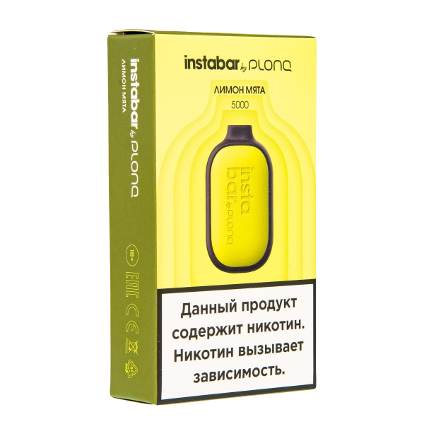 Plonq Instabar Лимон Мята (5000 Затяжек) 20 Мг в Якутске