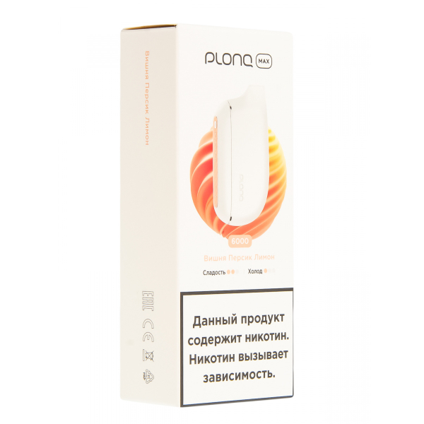Plonq Max Вишня Персик Лимон (6000 Затяжек) 20 Мг в Якутске