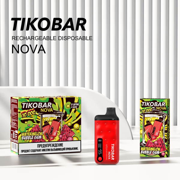 Электронка Tikobar Nova Арбузная Жвачка 10000 Затяжек в Якутске