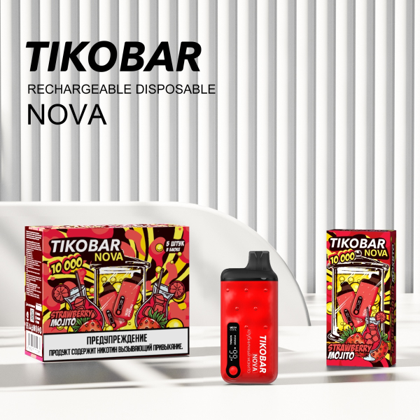 Электронка Tikobar Nova Клубничный Мохито 10000 Затяжек в Якутске