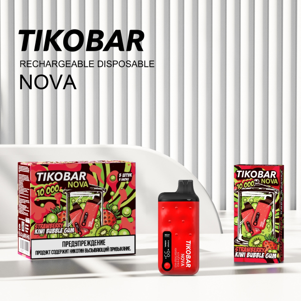 Электронка Tikobar Nova Клубника Киви Жвачка 10000 Затяжек в Якутске