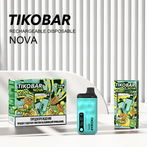 Электронка Tikobar Nova Кислый Цитрусовый Микс 10000 Затяжек в Якутске