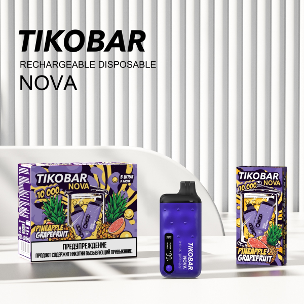 Электронка Tikobar Nova Ананас Грейпфрут 10000 Затяжек в Якутске