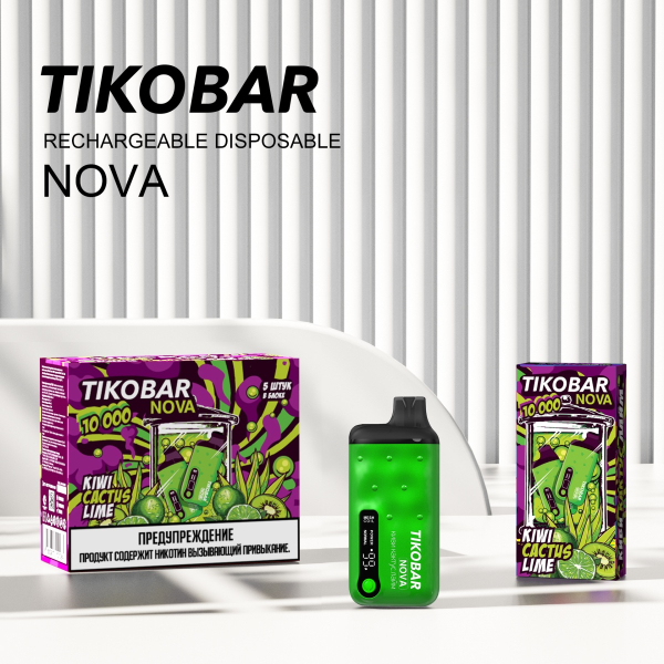 Электронка Tikobar Nova Киви Кактус Лайм 10000 Затяжек в Якутске