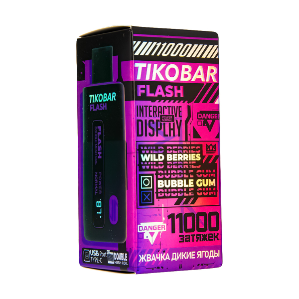 Электронка Tikobar Flash Жвачка Дикие Ягоды 11000 Затяжек в Якутске