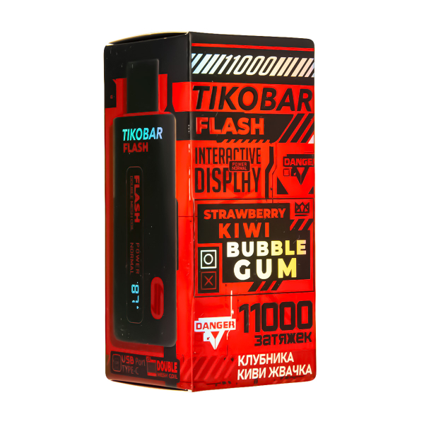 Электронка Tikobar Flash Клубника Киви Жвачка 11000 Затяжек в Якутске