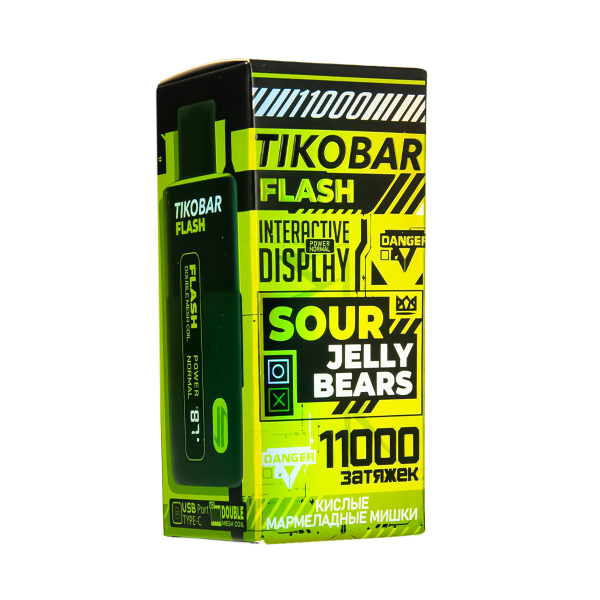 Электронка Tikobar Flash Кислые Мармеладные Мишки 11000 Затяжек в Якутске