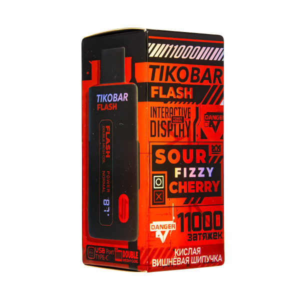 Электронка Tikobar Flash Кислая Вишнёвая Шипучка 11000 Затяжек в Якутске