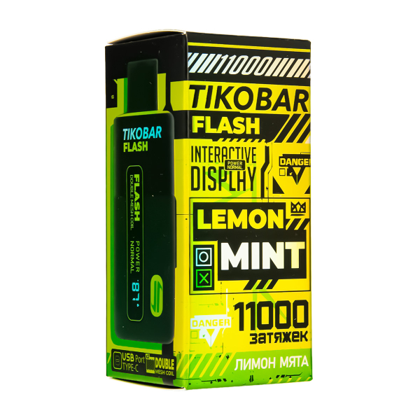 Электронка Tikobar Flash Лимон Мята 11000 Затяжек в Якутске