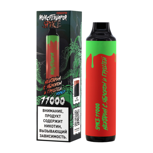 Электронка Monstervapor Space Нектарин Яблоко И Груша (11000 Затяжек) в Якутске