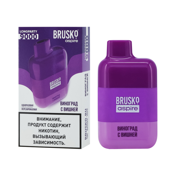 Электронка Brusko Longparty Виноград И Вишня (9000 Затяжек) в Якутске