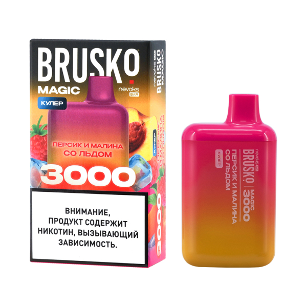 Электронка Brusko Magic Персик И Малина Со Льдом (3000 Затяжек) в Якутске