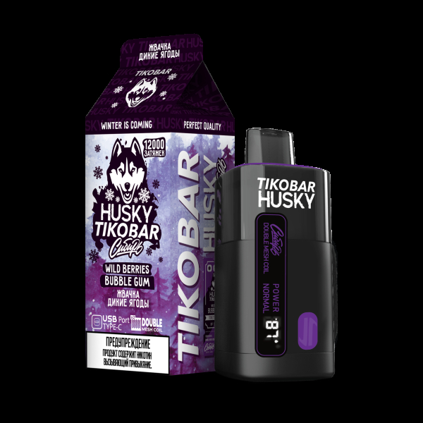 Электронка Tikobar Husky Сибирь Жвачка Дикие Ягоды 12000 Затяжек в Якутске