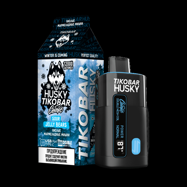 Электронка Tikobar Husky Сибирь Кислые Мармеладные Мишки 12000 Затяжек в Якутске