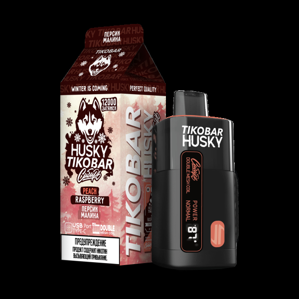 Электронка Tikobar Husky Сибирь Персик Малина 12000 Затяжек в Якутске