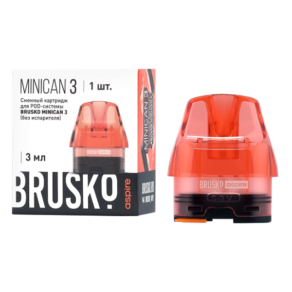 Сменный Картридж Brusko Minican 3, (Красный), 3 Мл, Упак. 1 Шт в Якутске