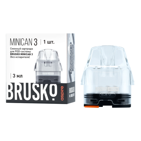 Сменный Картридж Brusko Minican 3, (Прозрачный), 3 Мл, Упак. 1 Шт в Якутске