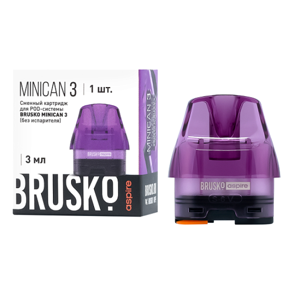 Сменный Картридж Brusko Minican 3, (Фиолетовый), 3 Мл, Упак. 1 Шт в Якутске