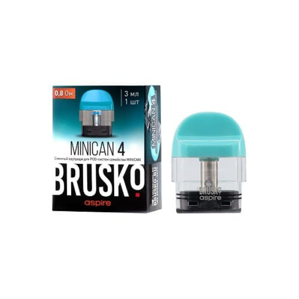 Сменный Картридж Brusko Minican 4 (3Мл) 0,8 Ом, Упак. 1 Шт голубой в Якутске