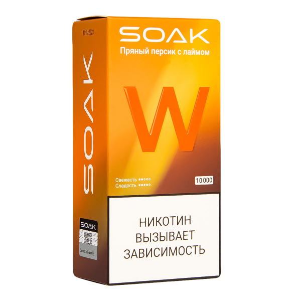 Электронная сигарета Soak W Пряный Персик С Лаймом 10000 в Якутске
