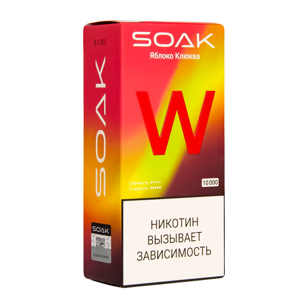 Электронная сигарета Soak W Яблоко Клюква 10000 в Якутске