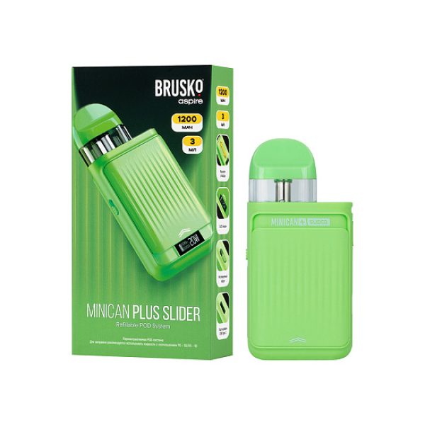POD-система Brusko Minican Plus Slider Зелёный в Якутске