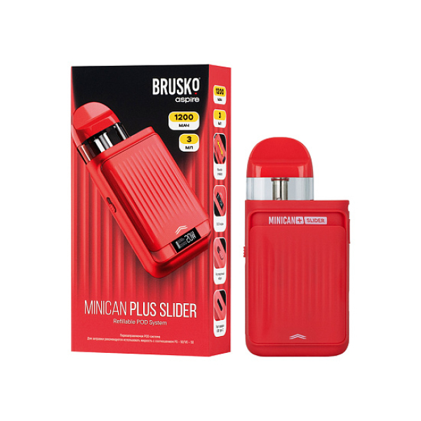 POD-система Brusko Minican Plus Slider Красный в Якутске