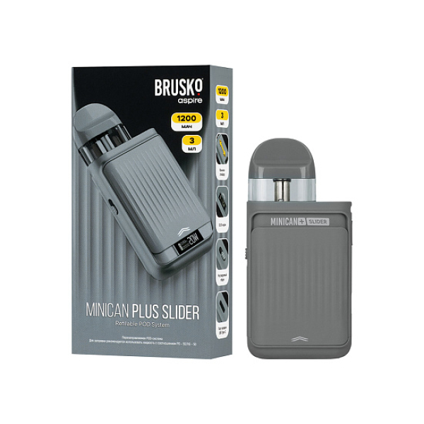 POD-система Brusko Minican Plus Slider Серый в Якутске