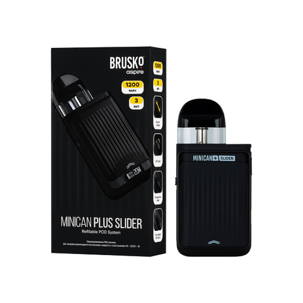 POD-система Brusko Minican Plus Slider Чёрный в Якутске