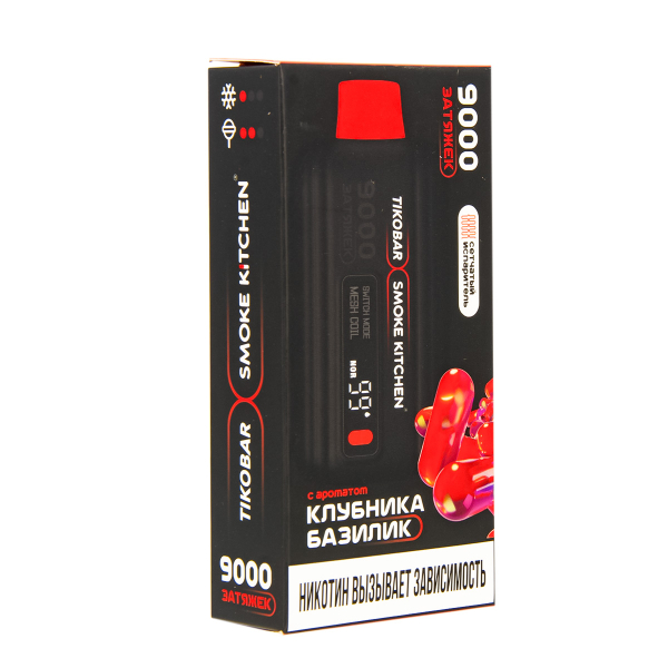 Электронка Tikobar X Smoke Kitchen Solo Клубника Базилик 9000 тяг в Якутске