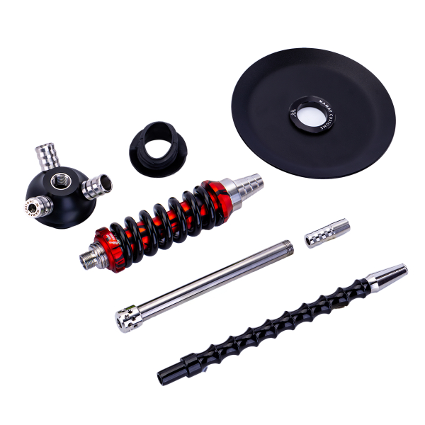 Кальян Mamay Customs Coilover Micro Чёрно Красный Сплеш в Якутске